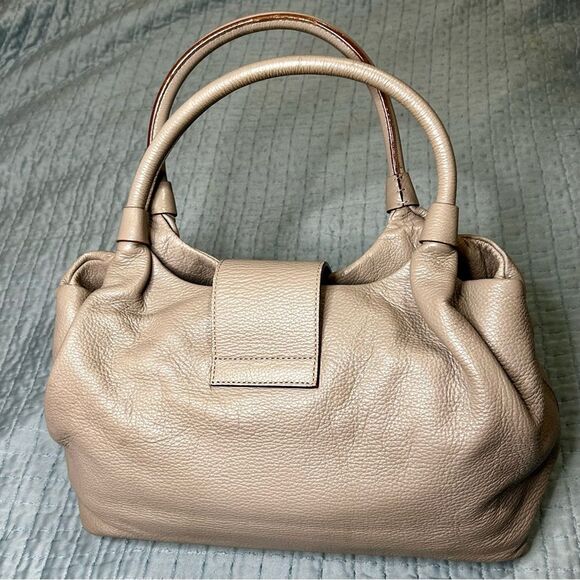 Kate Spade Bag Taupe Gray Leather Satchel, Bexley Stevie, Roomy, Pockets+ - Picture 2 of 9